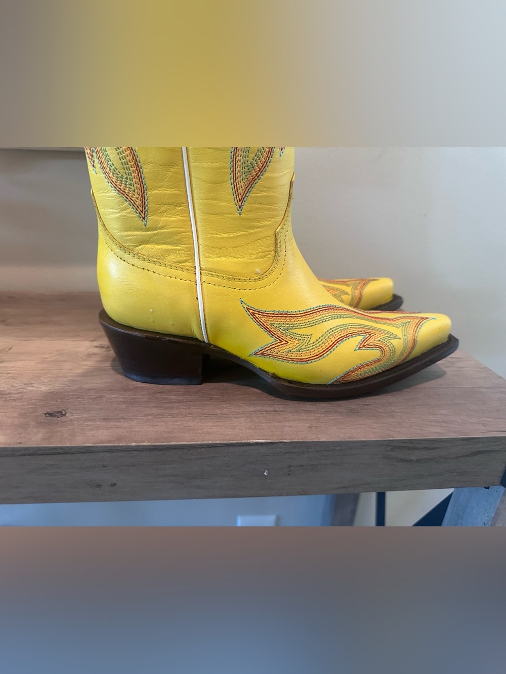 Planet Cowboy Psychedelic Yellow Original Cowboy Boots Size 6 NIB - Picture 6 of 7